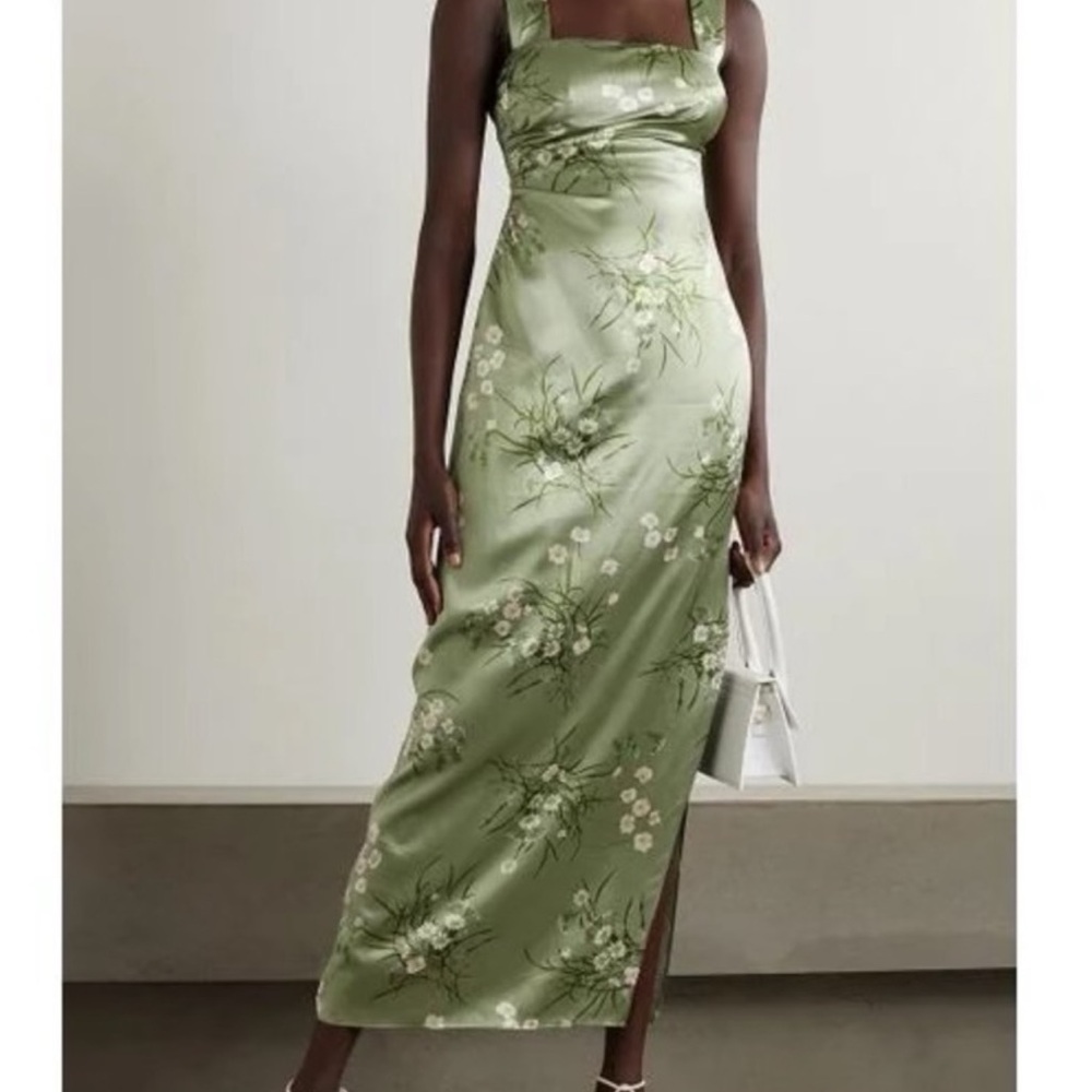 Reformation Sage Green Floral Maxi Dress